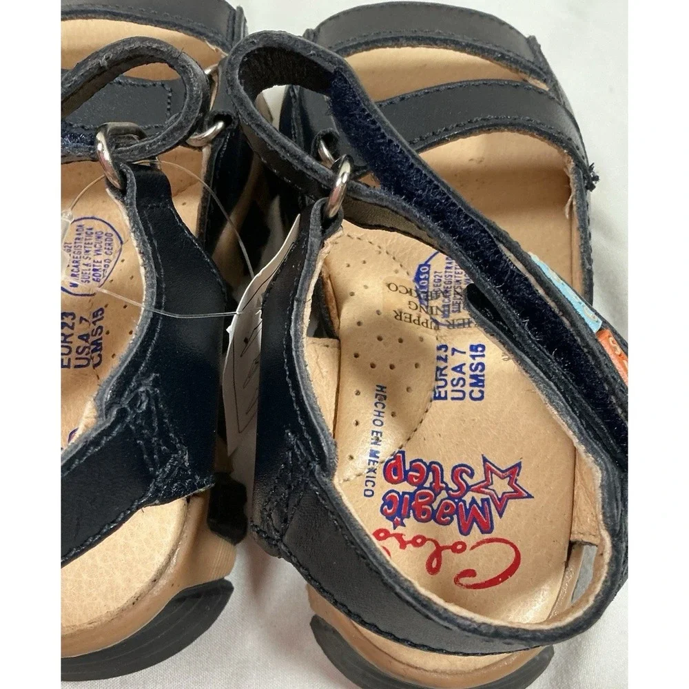 Coloso Magic Step Kids Leather Sandals Size 7 EUR 23 Black Made in Mexico New